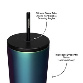 Corkcicle Tumbler With Straw and Spillproof Lid, Cold Cup, Reusable Water Bottle, Triple Insulated Stainless Steel Travel Mug, BPA Free, Keeps Beverages Cold for 12 Hours, Dragonfly, 24 oz