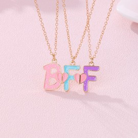 Mathcing BFF Best Friend Necklaces for 3 Girls Magnetic Friendship Necklace for Three Best Friends Anniversary Birthday Christmas Xmas Gifts for Bestie Best Friend Forever Gifts