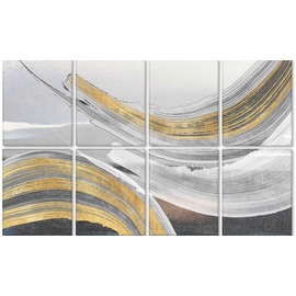 8 Pack Art Acoustic Panels, 48 X 32 Inches Sound Absorbing Wall Art, Decorative Acoustic Panels, Self-adhesive Sound Absorbing Panels for Studios, Office, Home Theater (Abstraction 01)