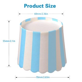 Cupcake Cases, 50PCS Elegent Muffins Baking Cups Blue and White Stripes Cupcake Liners Muffin Liners Baking Paper Cups Greaseproof Wrappers Cupcake for Wedding Birthday Party