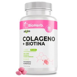 BioHerb® | Colágeno + Biotina en Softgels | Fórmula de Alta Concentración | 90 Cápsulas Blandas | Suplemento Alimenticio | Suministro para 3 Meses