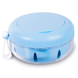 Mckkor Retainer Case, Retainer Cleaner Case, Definitely No-Leak Denture Case Denture Bath Box for Traveling Perfectly, Denture Cup with Strainer & Mirror(Blue)