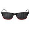 VANLO Grid Glasses 415-ASRP - Black Red Frame - Square Grid