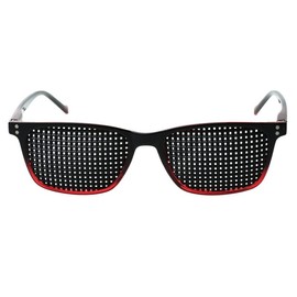 VANLO Grid Glasses 415-ASRP - Black Red Frame - Square Grid