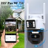 Hawkray Dual Lens Solar Security Camera Wireless Outdoor,5G&2.4GHz WiFi,2K Resolution,355°
