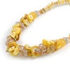 Avalaya Yellow Cluster Shell and Glass Bead with Crystal Ring