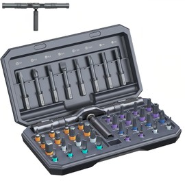 Precision Screwdriver Set, 42 in 1 Screwdriver Set with 40 PCS Magnetic Bits, Screwdriver Toolbox, Torque Screwdriver, Rotary Tool, Screw Driver Set for Repairing Eyeglass Phone Watch