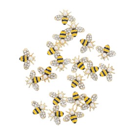 Baluue 20pcs Bee Shape Nail Charms for Creative Nail Art Decoration Alloy Manicure Ornaments Rhinestones for Women and Girls