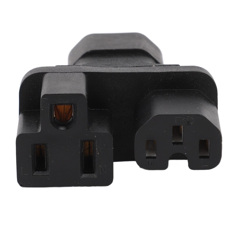 IEC320 C14 to C13 and 5‑15R Power Adapter Male to