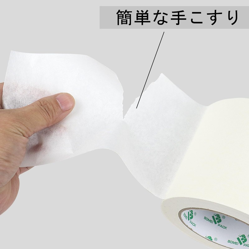 BOMEI PACK Masking Tape for Construction, White, Width 3.9 inches