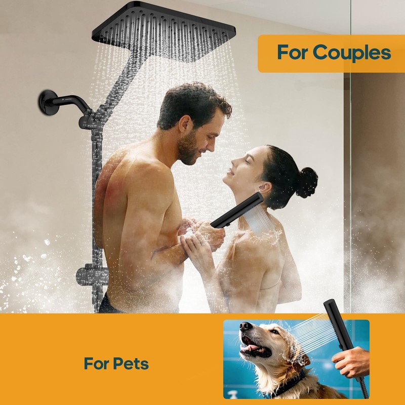 Hombeter High Pressure Rain Shower Head with Handheld Combo, 10