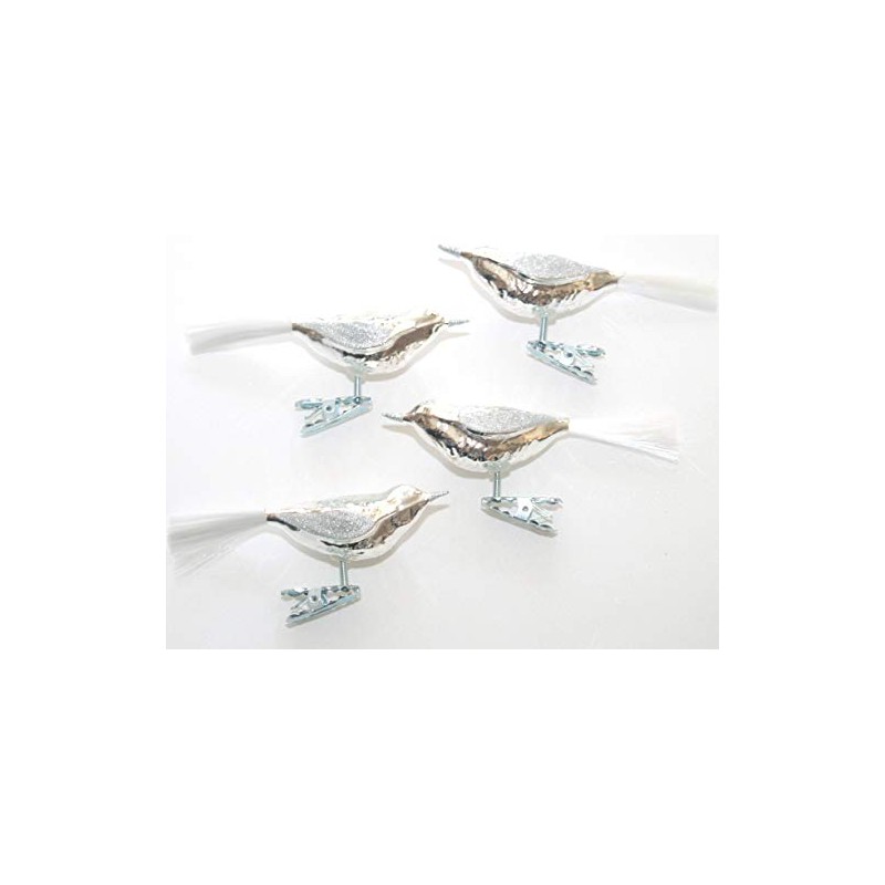 Jingle Bells Lauscha Glasvogel Silber