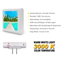 Plug in Dimmable LED Night Light with Dusk to Dawn Auto Sensor, Adjustable Brightness, Warm Light, Auto On-Off Nightlight for Bathroom, Hallway, Nursery, Bedrooms - Pier to The Tropical Beach