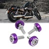 uxcell Purple Silver Tone License Plate Bolts Screws Car Ornament