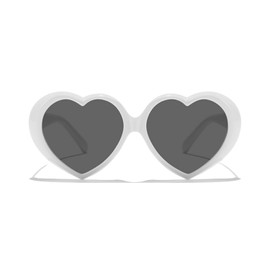 qinqilanqi-S Transparent Heart Shaped Glasses for Men and Women Large Frame Fashion Sunglasses Holiday, white/grey