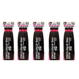 Mayde Beauty Pre-Stretched Braiding Hair Africana 3X BRAID NATION 24" (5-Pack, 27)