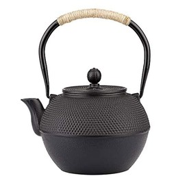 HwaGui Cast Iron Teapot Large Japanese Tetsubin Kettle with Stainless Steel Infuser for Loose Leaf Tea Teapot Coated with Enameled Interior 1200ml/40oz
