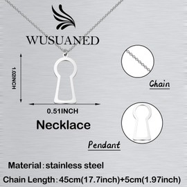 WUSUANED Funny Keyhole Pendant Necklace Keyhole Shape Jewelry Keys Owner Gift Lock Keyhole Gifts Keyhole Merch