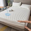 Mattress Protector 90 x 200 cm Waterproof Mattress Topper, Waterproof and Breathable Mattress Cover with Diamond-Shaped Bed Sheet Silent Material Topper, Moisture Protection, Washable Bed Sheet, White