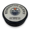 Edmonton Oilers Puck - Established Silver Medallion