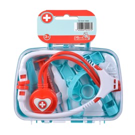 Simba 105541000 Doctor's Case, 2 Compartments Assorted, Only One Item Delivered, Transparent Lid, 7 Pieces, 18 x 16 cm, from 3 Years
