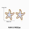 FAUTHENTICUTE White Starfish Earrings For Women With Gold Frame Large
