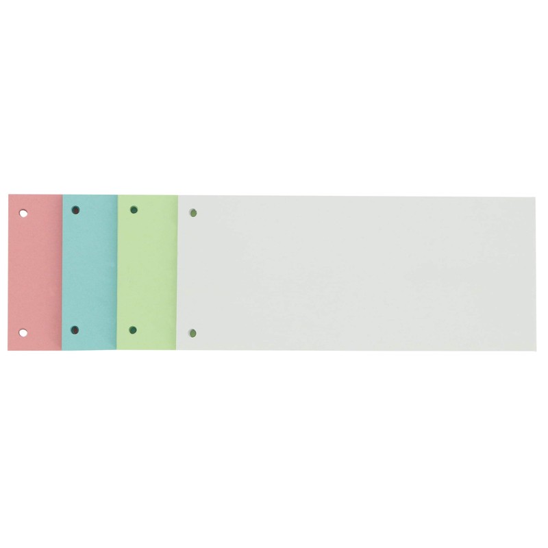 100 x Oxford Punched, Cardboard File Dividers, 190gsm, 4 Colours