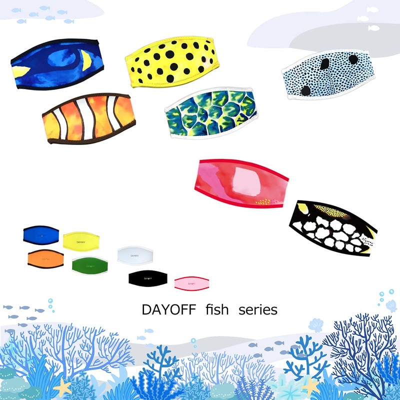 DAYOFF Mask Strap Cover Fish Design Diving Mask Snorkeling Mask