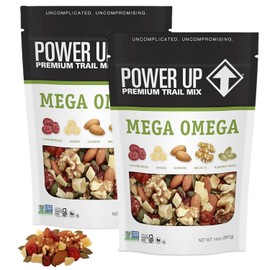 MegaOmega Trail Mix! Individual Packs – 14Oz 2-Piece Mega Omega Trail Mix Bulk for Snacking, On The Go – Delicious and Fresh Trail Mix Snack Packs – Non-Gluten, Vegan Friendly, Non-GMO Ideal for Office, Hiking – Resealable Pouch Trail Mix Bulk Snack Pack