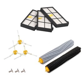8pcs Compatible with Roomba 800 900 Series Replacement Consumables Filter Aero Brush Edge Cleaning Brush