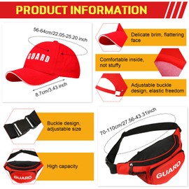 Tarpop Guard Costume Set Include Red Guard Hat Guard Fanny Pack Guard Whistle with Lanyard Guard Costume for Cosplay Party (Stylish)
