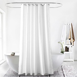 Ariv Hommey Extra Long Thick Polyester Shower Curtain, Waterproof, Minimalist Style, White 120cm x200cm Drop
