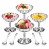 4 Pcs Ice Cream Cups Set with Spoons, Vintage Stainless