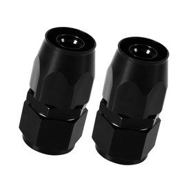 YIUIY 2PCS 10AN Straight Swivel Hose End Fitting for Braided CPE Fuel Line Anodized Aluminum Alloy Black