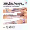 SAVILAND Ultra Long Self-Adhesive Nail Forms, Reusable Sturdy Paper Pink