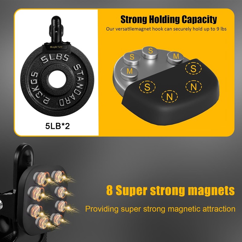 2 Pcs Heavy Duty Magnetic Clips with 1.5 Inch Mouth