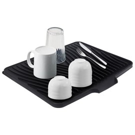 SCYFREID Silicone Dish Drying Mat,Dish Drying Mats with Built-in Drain,Dish Drying Pad for Kitchen Counter, Easy Clean, BPA Free Silicone Mat 16x13in