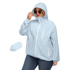Avoogue Plus Size Womens Raincoat with Hood Dress Jackets For Women Cruise Essentials Women Spring Jacket Waterproof Windbreaker Women Ladies Rain Jackets Waterproof with Hood 3XL