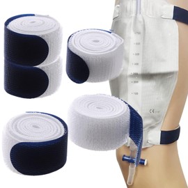 GmwyCzV Pack of 5 Catheter Leg Bag Straps, Urine Bag Straps, Fix Leg Bag Straps, Adjustable Fix Leg Bag Straps Velcro Strap, Reusable Leg Bag Straps for Catheters, Catheter Bags