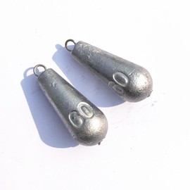 Fishing Weights Sinkers, Pack of 10 Teardrop Weights Fishing, Drop Shot Weights, Fishing Accessories (50g/1.76oz)