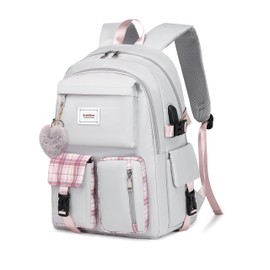 Acmebon Girl Roomy Fashion Laptop Backpack Casual Daily Backpack for Women Grey