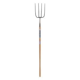 Seymour 49275 MF-24L S550 Forged Series Manure Fork with 54" Precision Lathe Turned American Ash Handle, Forged 4-Tine Head