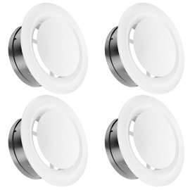 4 Inch Soffit Vent Adjustable Vent Cover, ABS Round Ceiling Vent Covers for Bedrooms, Living Rooms, Bathroom, Offices and Kitchens (4Pack)