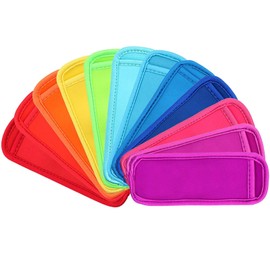 HaiMay - 12 soportes reutilizables para paletas de helado, fundas anticongelantes, color puro