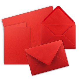 Neuser FarbenFroh 25 Sets – Folding Cards DIN A5 – Red with Envelopes – Premium Quality – 14.8 x 21 cm – Very Dimensionally Stable – Suitable for Printers – Brand: Neuser FarbenFroh