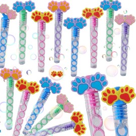 24 Packs Bulk Mini Pet Cat Paw Bubble Wands Summer Graduation Party Favors,Puppy School Classroom Party Supply