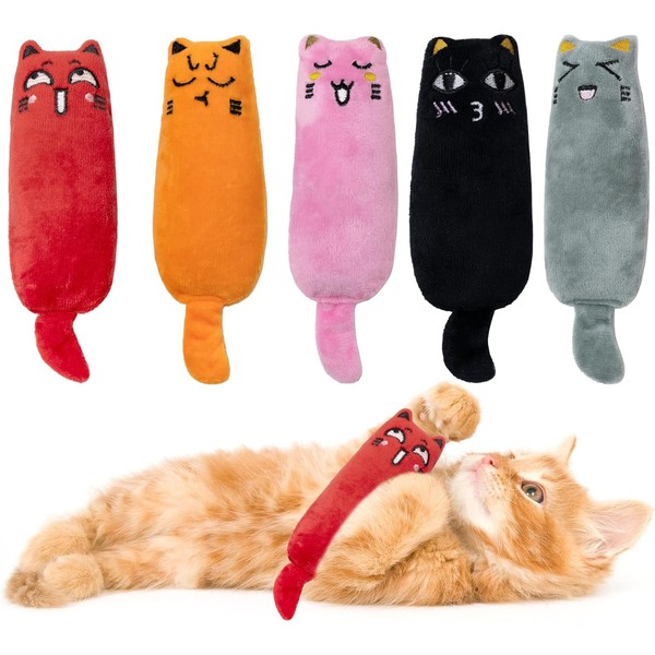 Mumoo Bear 5Pcs Bite Resistant Catnip Toy for Cats,Catnip Filled