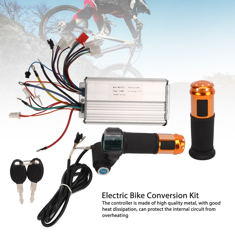 48V 1000W Brushless Controller Electric Bike Conversion Kit Gold Universal
