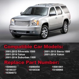 AC Compressor with Clutch Compatible with 2001-2013 Silverado 1500, 2001-2014 Tahoe, 2001-2014 Suburban 1500, 2001-2013 Sierra 1500, 2001-2014 Yukon Replace 15068854 10364873