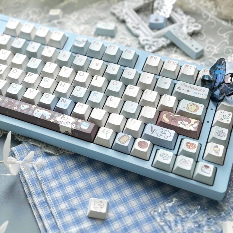 SUEHIODHY PBT Keycaps, Cute Dog Keycaps Set, Custom Cherry Profile